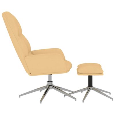 vidaXL Πολυθρόνα Relax με Υποπόδιο Κρεμ Λευκό από Συνθετικό Καστόρι