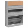vidaXL Παπουτσοθήκη με 2 Ανακλ. Συρτάρια Γκρι Sonoma 80x34x116 εκ.