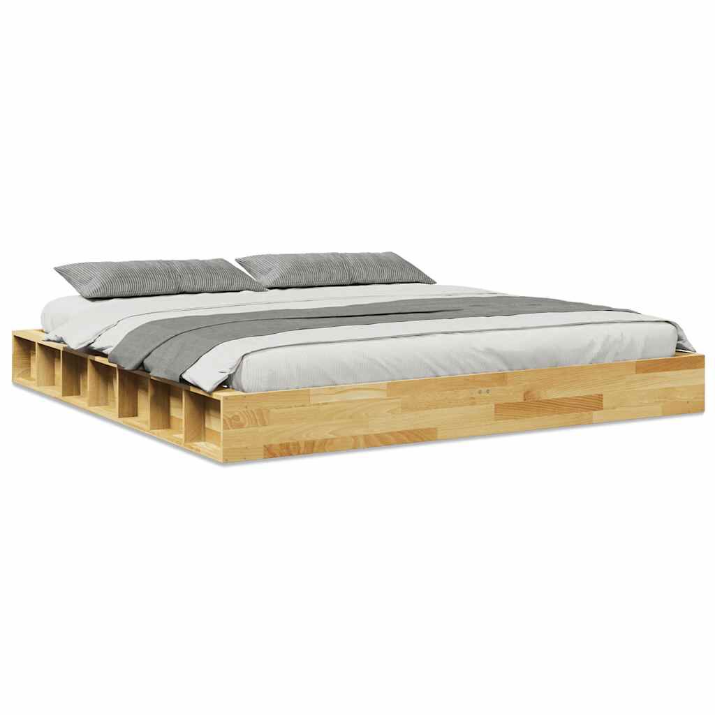 vidaXL Πλαίσιο κρεβατιού χωρίς στρώμα 180x200 cm μασίφ ξύλο δρυς