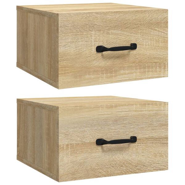 vidaXL Κομοδίνα Επιτοίχια 2 τεμ. Sonoma Δρυς 35 x 35 x 20 εκ.