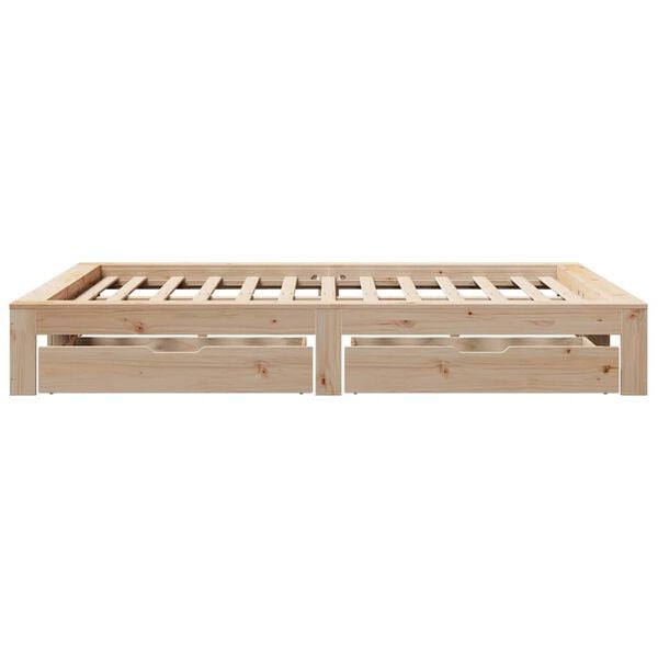 vidaXL Σκελετός Κρεβατιού Χωρίς Στρώμα 160x200 εκ Μασίφ Ξύλο Πεύκου
