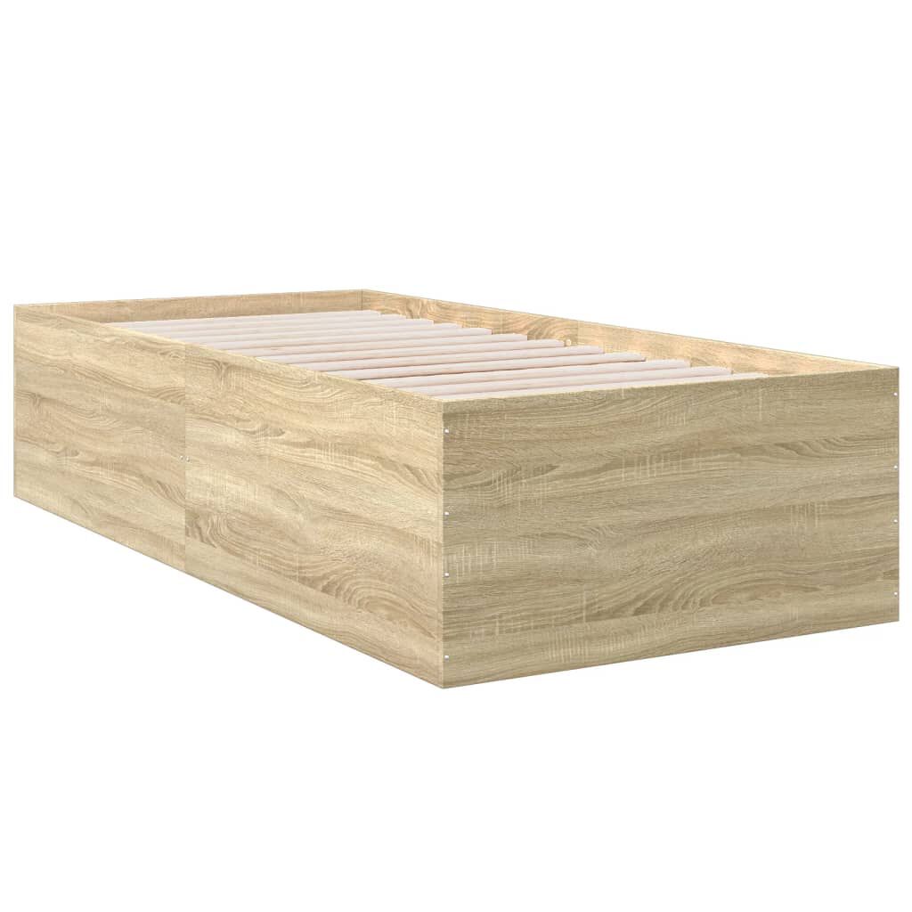 vidaXL Πλαίσιο Κρεβατιού Sonoma Δρυς 90 x 190 εκ. Επεξεργασμένο Ξύλο