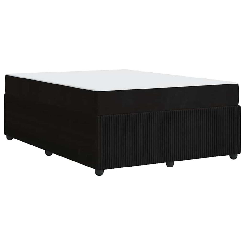 vidaXL Σκελετός κρεβατιού με στρώμα Μαύρο 140 x 200 cm Βελούδο
