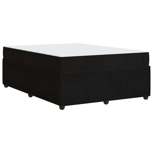 vidaXL Σκελετός κρεβατιού με στρώμα Μαύρο 140 x 200 cm Βελούδο