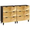 vidaXL Πλαϊνό γραφείο 2 pcs Μαύρο και Χρυσό 60 x 33 x 75 cm
