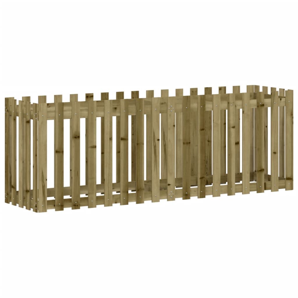 vidaXL Ζαρντινιέρα με Σχέδιο Φράχτη 200x50x70εκ. Εμποτισμ. Ξύλο Πεύκου