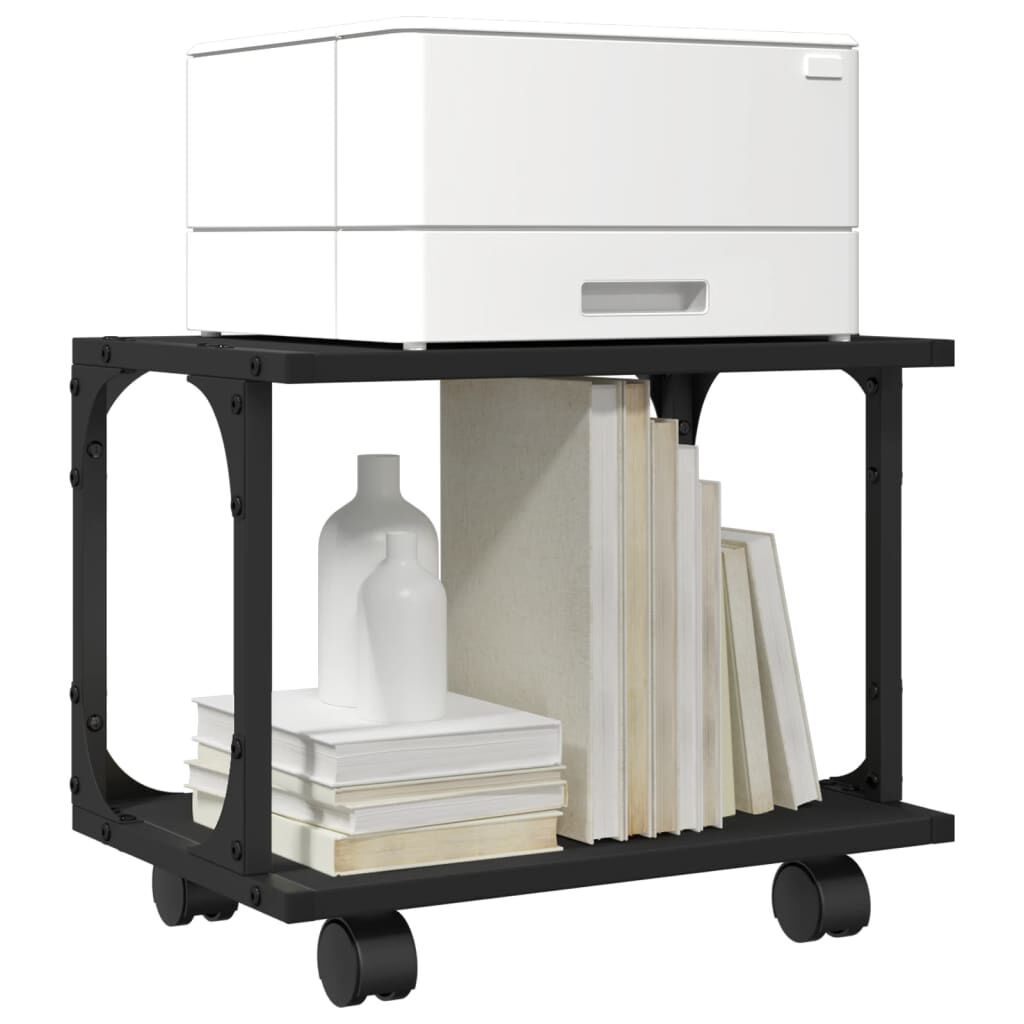 vidaXL Βάση Εκτυπωτή 2 Επιπέδων Μαύρη 41x28x33,5 εκ Επεξεργασμένο Ξύλο
