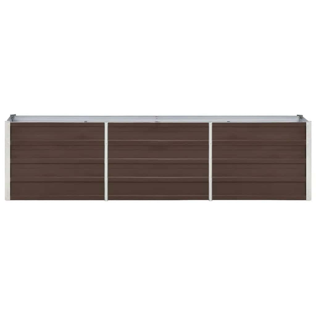 vidaXL Ζαρντινιέρα Υπερυψωμένη Καφέ 240x40x45 εκ. Γαλβανισμ. Χάλυβας