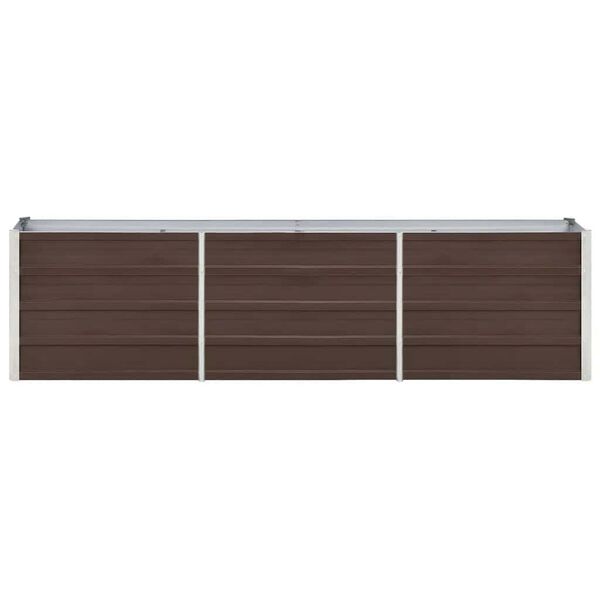 vidaXL Ζαρντινιέρα Υπερυψωμένη Καφέ 240x40x45 εκ. Γαλβανισμ. Χάλυβας
