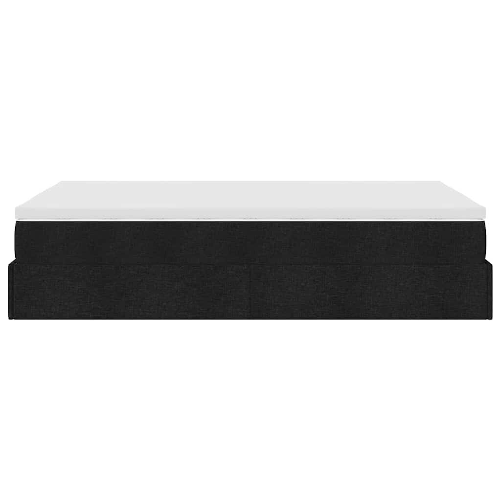 vidaXL Οθωμανικό κρεβάτι με στρώμα Μαύρο 120x190 cm Ύφασμα