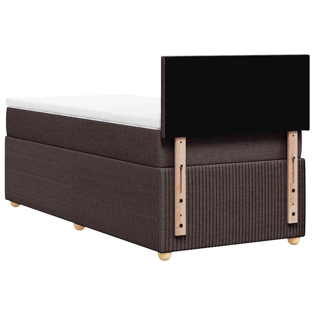 vidaXL Κρεβάτι Boxspring με Στρώμα Σκούρο Καφέ 80x200 εκ. Υφασμάτινο