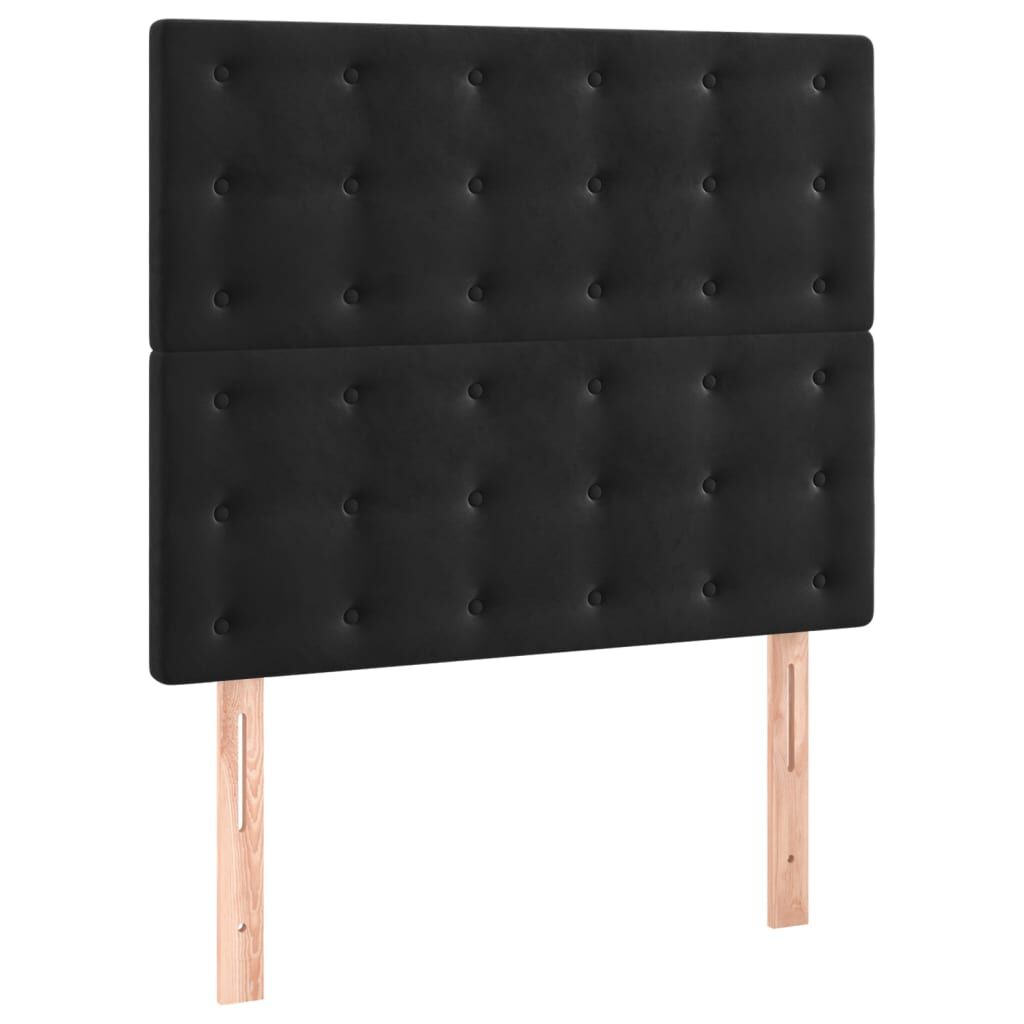 vidaXL Κρεβάτι Boxspring με Στρώμα Μαύρο 90x190 εκ. Βελούδινο
