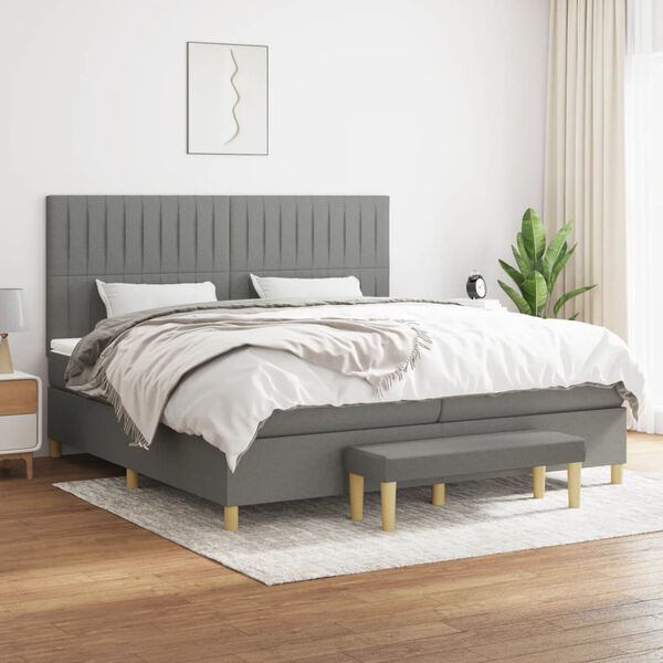vidaXL &Kappa;&rho;&epsilon;&beta;ά&tau;&iota; Boxspring &mu;&epsilon; &Sigma;&tau;&rho;ώ&mu;&alpha; &Sigma;&kappa;&omicron;ύ&rho;&omicron; &Gamma;&kappa;&rho;&iota; 200x200 &epsilon;&kappa;. &Upsilon;&phi;&alpha;&sigma;&mu;ά&tau;&iota;&nu;&omicron;