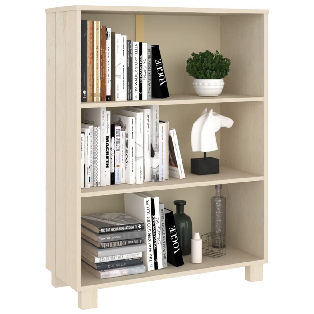 vidaXL Βιβλιοθήκη HAMAR Καφέ Μελί 85 x 35 x 112 εκ. Μασίφ Ξύλο Πεύκου