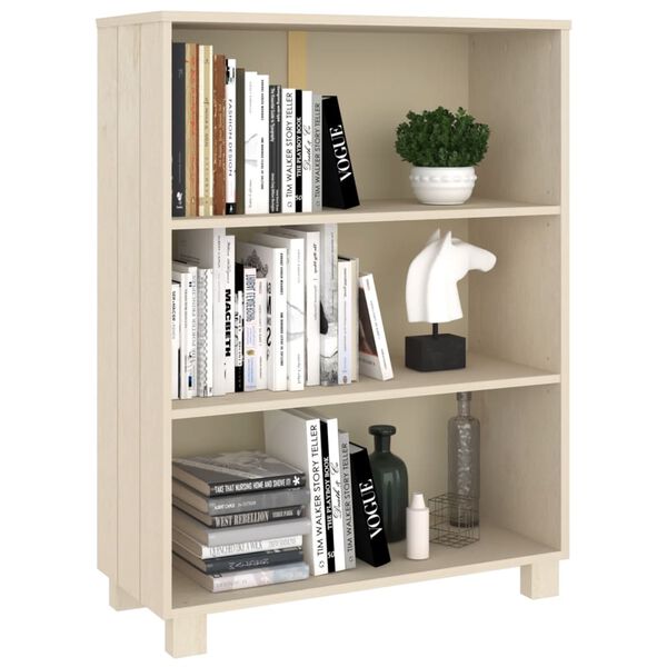 vidaXL Βιβλιοθήκη HAMAR Καφέ Μελί 85 x 35 x 112 εκ. Μασίφ Ξύλο Πεύκου