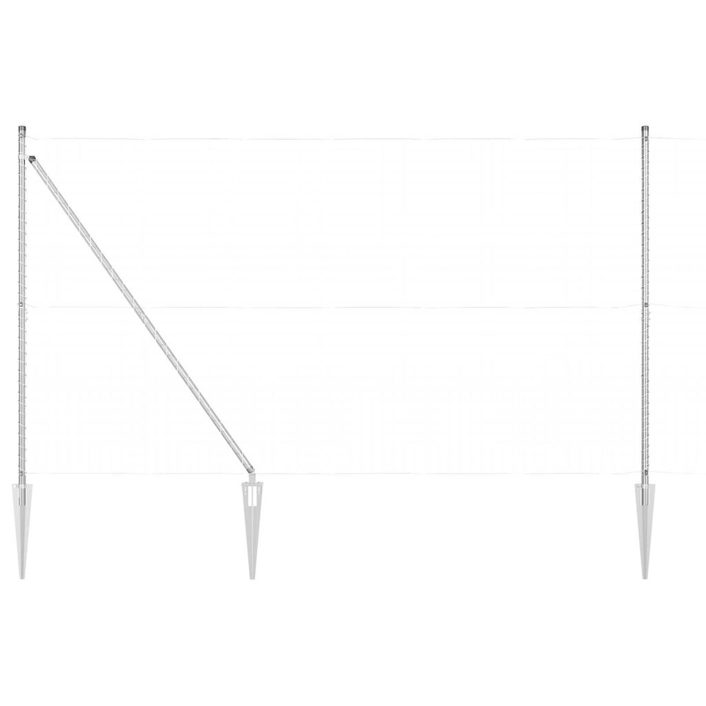 vidaXL Στύλος Περιφράξεων 52 pcs Ασημί 3.2 x 3.2 x 180 εκ Ατσάλι
