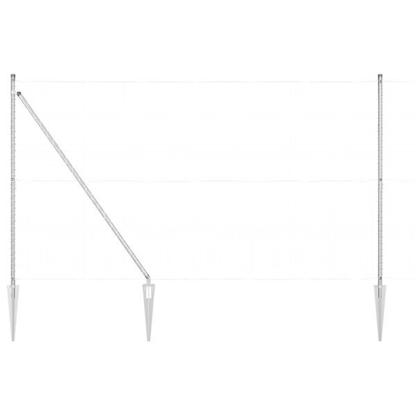 vidaXL Στύλος Περιφράξεων 52 pcs Ασημί 3.2 x 3.2 x 180 εκ Ατσάλι