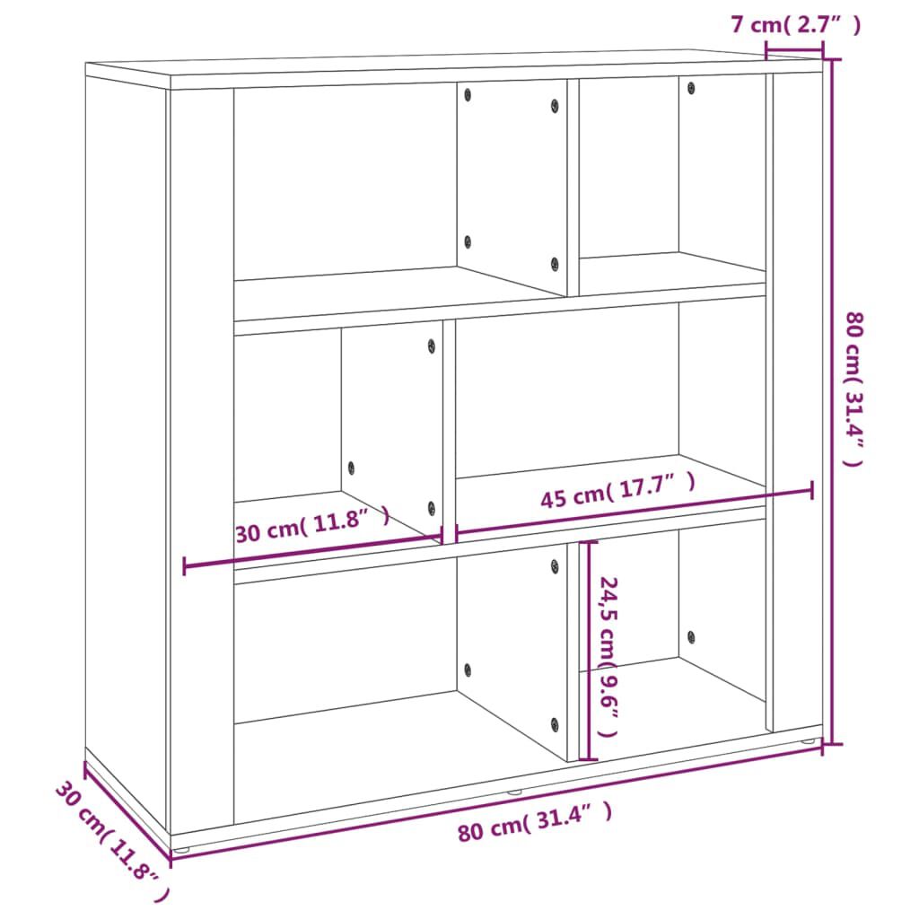 vidaXL Ντουλάπι Γυαλιστερό Λευκό 80x30x80 εκ. Επεξεργασμένο Ξύλο