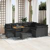 vidaXL Σετ Καναπέ Κήπου με μαξιλάρι 12 pcs Μαύρο 90 x 55 x 71 cm