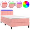 vidaXL &Kappa;&rho;&epsilon;&beta;ά&tau;&iota; Boxspring &mu;&epsilon; &Sigma;&tau;&rho;ώ&mu;&alpha; & LED &Rho;&omicron;&zeta; 100x200 &epsilon;&kappa;. &Beta;&epsilon;&lambda;&omicron;ύ&delta;&iota;&nu;&omicron;