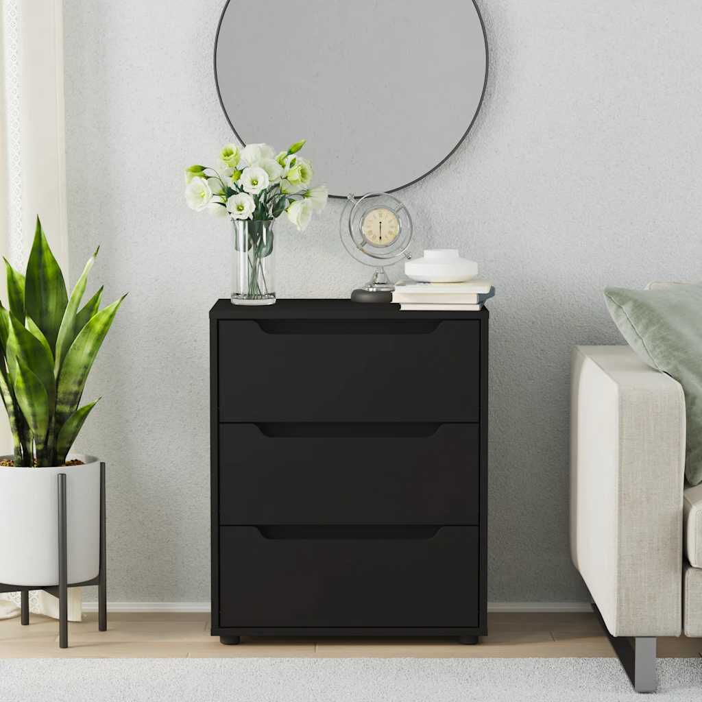 vidaXL Sideboard "VISNES" Μαύρο 60x40x73 cm Ξύλο μηχανής