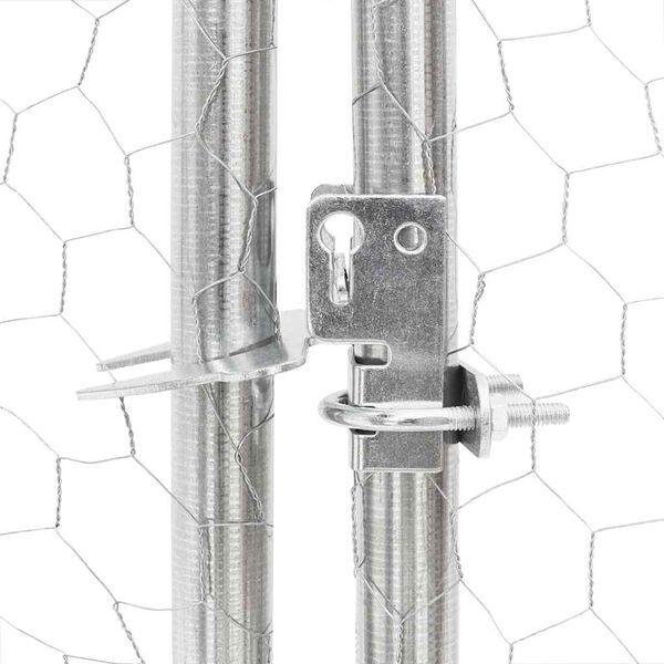 vidaXL Κλουβί Σκύλου Εξωτερ. Χώρου με τρεχάλα 4x3x1,9μ. Γαλβαν. Ατσάλι