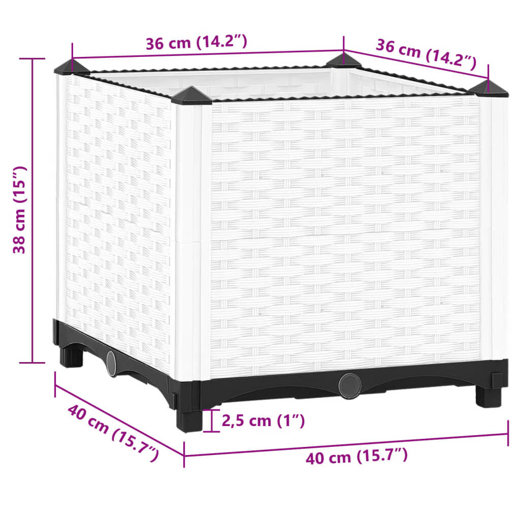 vidaXL Ζαρντινιέρα 40 x 40 x 38 εκ. από Πολυπροπυλένιο