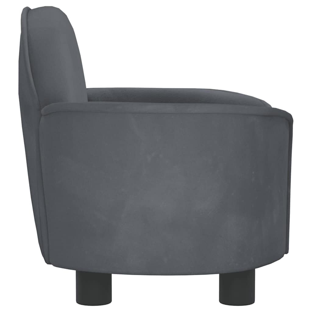 vidaXL Κρεβάτι Σκύλου Σκούρο Γκρι 66 x 40 x 45 εκ. Βελούδινο