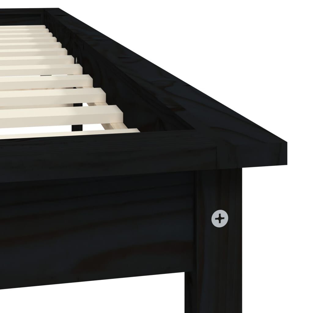 vidaXL Πλαίσιο Κρεβατιού Schwarz 140 x 190 εκ. από Μασίφ Ξύλο Πεύκου
