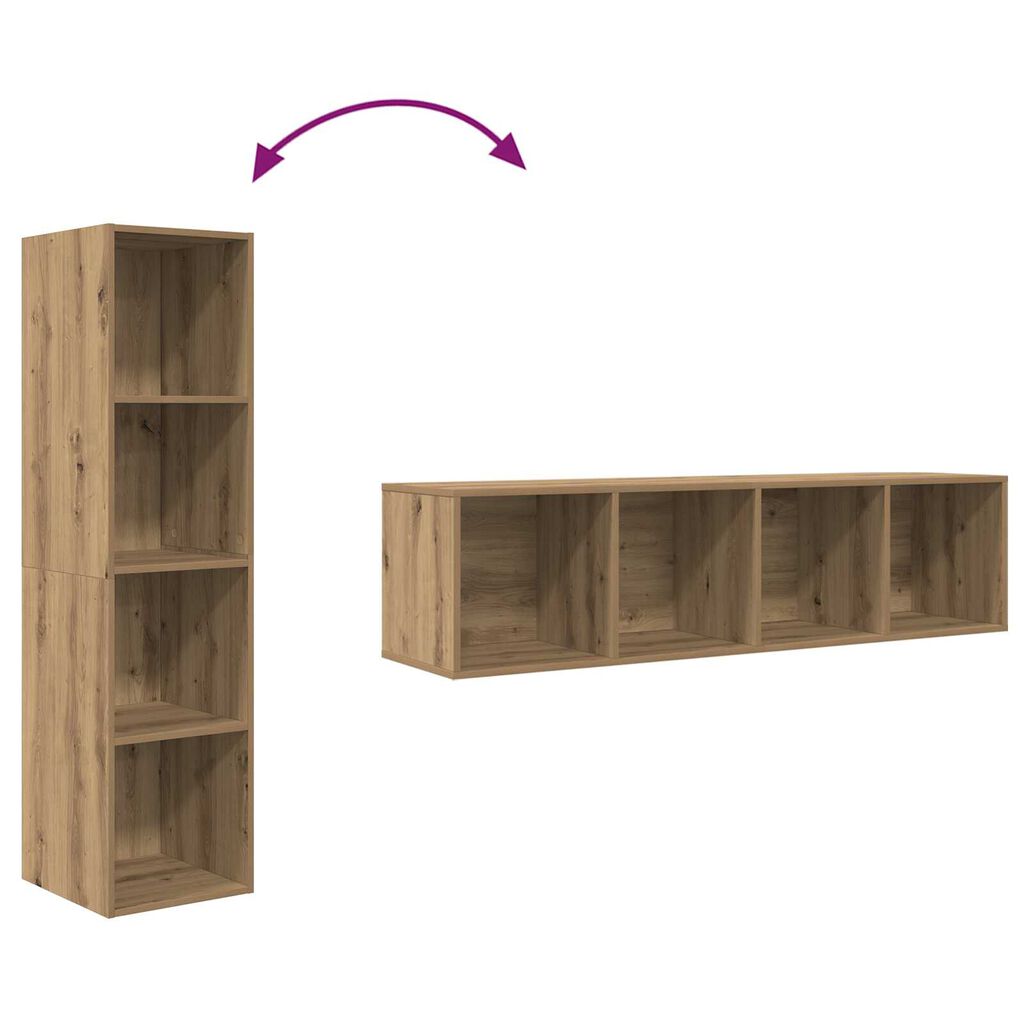 vidaXL Ντουλάπι TV 2 pcs Καφέ 37 x 37 x 142.5 εκ Επεξεργασμένο ξύλο