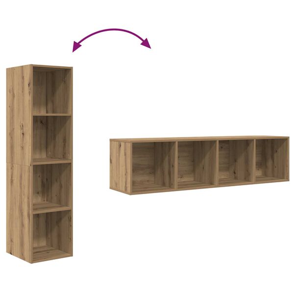 vidaXL Ντουλάπι TV 2 pcs Καφέ 37 x 37 x 142.5 εκ Επεξεργασμένο ξύλο