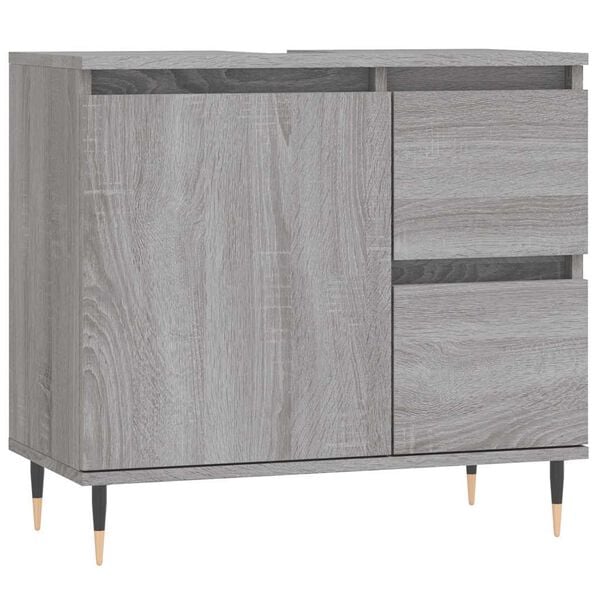vidaXL Ντουλάπι Μπάνιου Γκρι Sonoma 65x33x60 εκ. Επεξεργασμένο Ξύλο