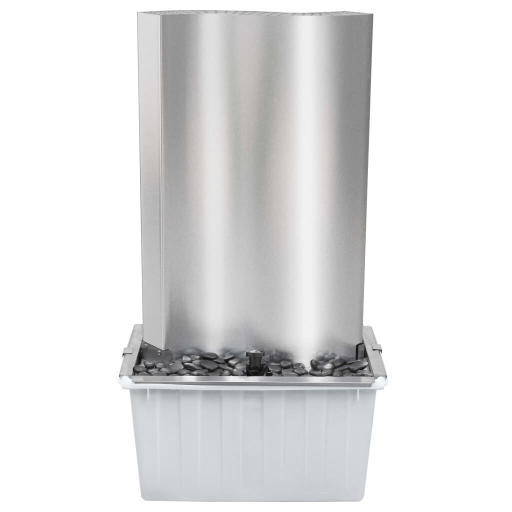 vidaXL Σιντριβάνι Κήπου Ασημί 60,2x37x122,1 εκ. από Ανοξείδωτο Ατσάλι