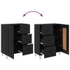vidaXL Highboard &Mu;&alpha;ύ&rho;&eta; &Omicron;&xi;&upsilon;ά 69,5 x 34 x 180 &epsilon;&kappa;. &Epsilon;&pi;&epsilon;&xi;&epsilon;&rho;&gamma;&alpha;&sigma;&mu;έ&nu;&omicron; &xi;ύ&lambda;&omicron;