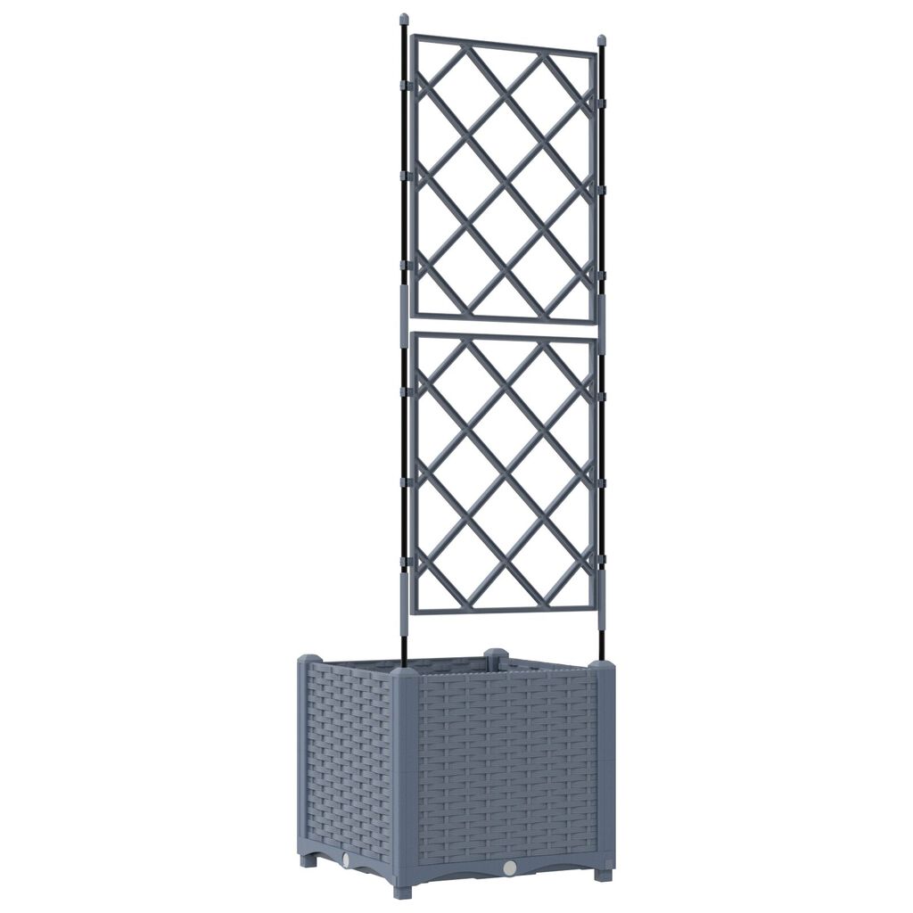 vidaXL Γλάστρα Κήπου με Πέργκολα Ανοιχτό Γκρι 40x40x143 εκ