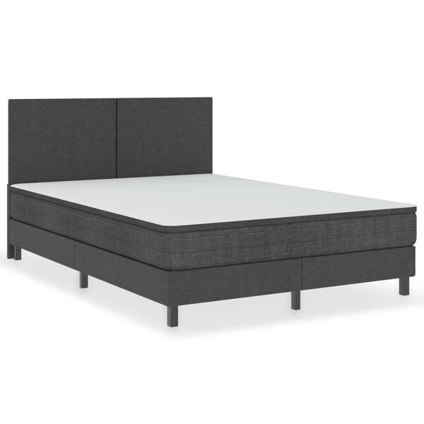 vidaXL Κρεβάτι Boxspring Σκούρο Γκρι 160 x 200 εκ. Υφασμάτινο