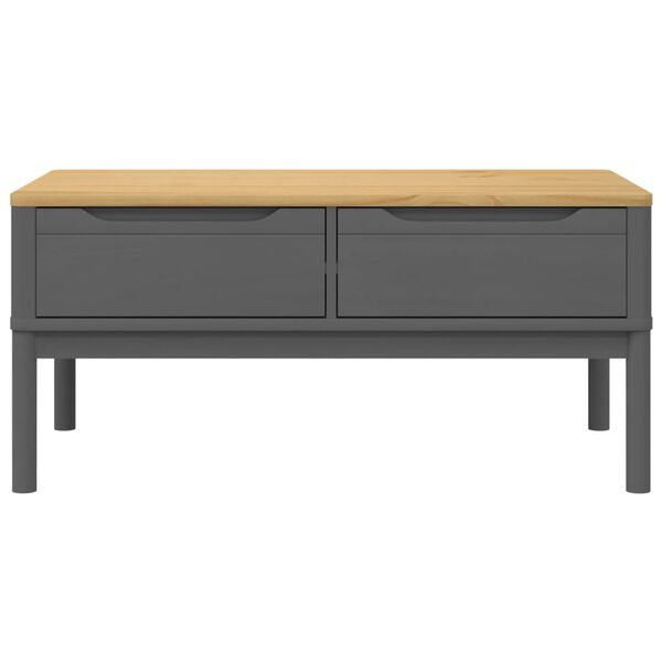 vidaXL Τραπεζάκι Σαλονιού FLORO Γκρι 99x55,5x45 εκ. Μασίφ Πεύκο