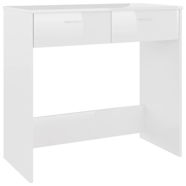vidaXL Γραφείο Γυαλιστερό Λευκό 80 x 40 x 75 εκ. από Επεξ. Ξύλο