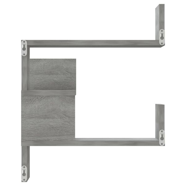 vidaXL Γωνιακή Ραφιέρα Τοίχου Γκρι Sonoma 40x40x50 εκ. Επεξεργ. Ξύλο