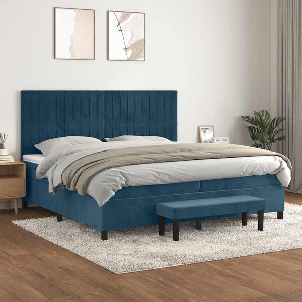 vidaXL &Kappa;&rho;&epsilon;&beta;ά&tau;&iota; Boxspring &mu;&epsilon; &Sigma;&tau;&rho;ώ&mu;&alpha; &Sigma;&kappa;&omicron;ύ&rho;&omicron; &Mu;&pi;&lambda;&epsilon; 200x200 &epsilon;&kappa;. &Beta;&epsilon;&lambda;&omicron;ύ&delta;&iota;&nu;&omicron;