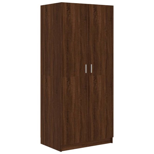 vidaXL Ντουλάπα Καφέ Δρυς 80 x 52 x 180 εκ. από Επεξεργασμένο Ξύλο