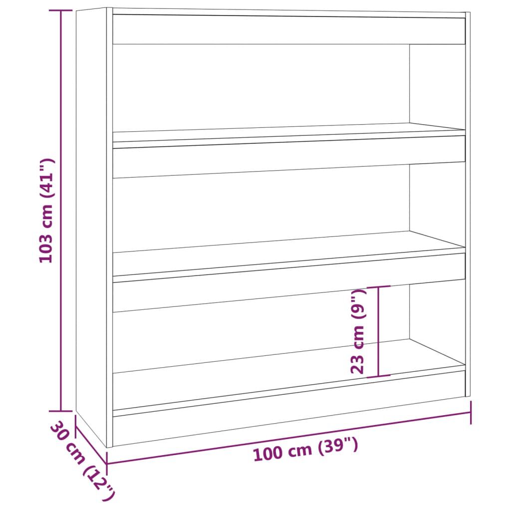 vidaXL Βιβλιοθήκη/Διαχωριστικό Χώρου Λευκό 100 x 30 x 103 εκ.