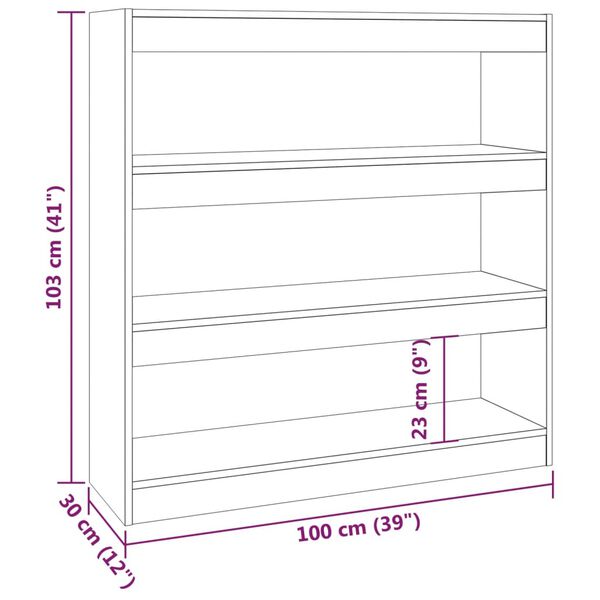 vidaXL Βιβλιοθήκη/Διαχωριστικό Χώρου Λευκό 100 x 30 x 103 εκ.