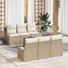 vidaXL Σετ Καναπέ Κήπου 7 pcs Μπεζ και λευκό