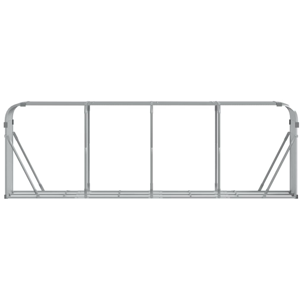 vidaXL Ξυλοθήκη Ασημί 300x45x100 εκ. από Γαλβανισμένο Ατσάλι