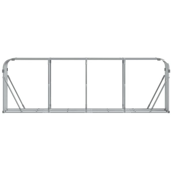 vidaXL Ξυλοθήκη Ασημί 300x45x100 εκ. από Γαλβανισμένο Ατσάλι