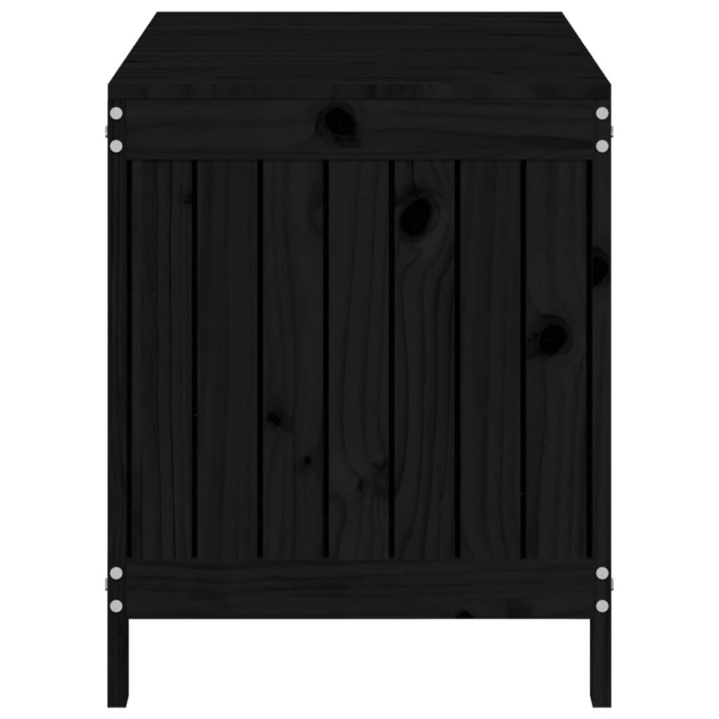 vidaXL Κουτί Αποθήκευσης Κήπου Μαύρο 115x49x60 εκ. Μασίφ Ξύλο Πεύκου