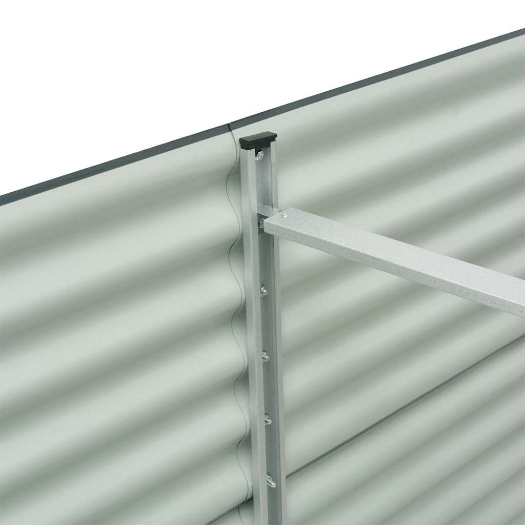 vidaXL Ζαρντινιέρα Υπερυψωμένη Γκρι 240x80x81 εκ. Γαλβανισμ. Χάλυβας