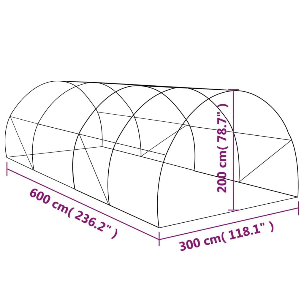 vidaXL Θερμοκήπιο 18 μ² 600 x 300 x 200 εκ.