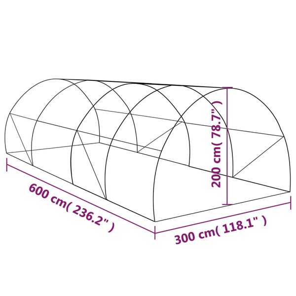 vidaXL Θερμοκήπιο 18 μ² 600 x 300 x 200 εκ.